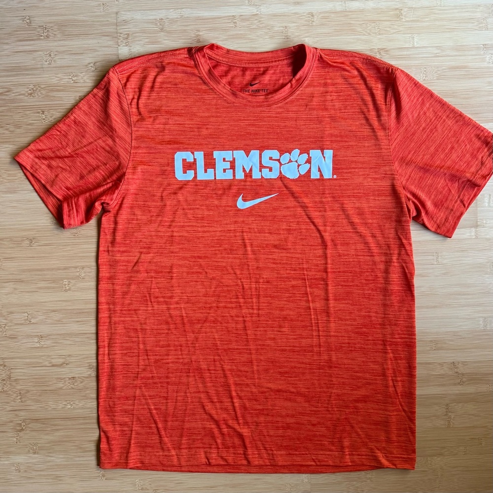💜🧡MENS Clemson Nike Dri Fit orange  short sleeve tee - L